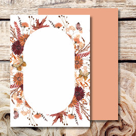Invitación Blank Añadir su propio Boho Caer Naranja Burgundy