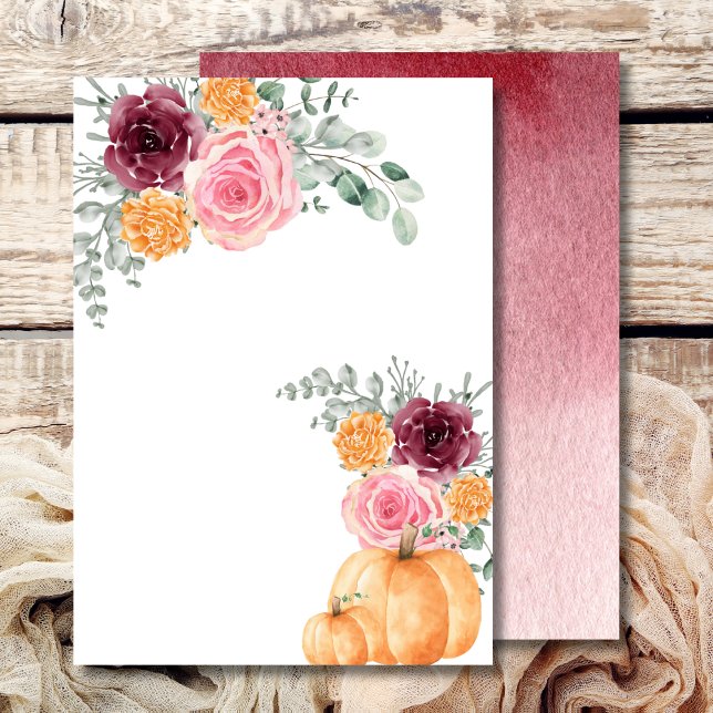 Invitación Blank Añadir tu propia calabaza de otoño borgoña r (Subido por el creador)