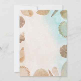 Invitación Blank Seaside Summer Blue Elegant Pretty Wedding 