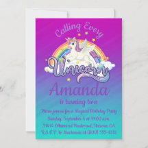 Invitación blanquecina mágica de Unicornio