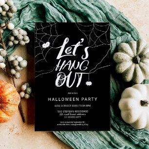 Invitación Blanquecina y moderna araña de Halloween aguantar