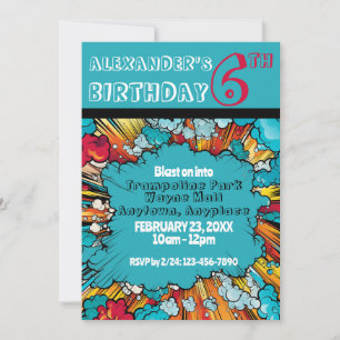 Invitación Blast On In Comic Superhero Cumpleaños