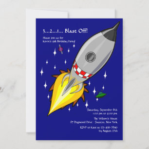 Invitación Blasting Off Birthday Party Invitation