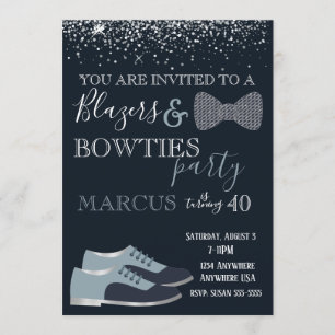Invitación Blazers & bowties Fiesta Mens 40, 50 cumpleaños