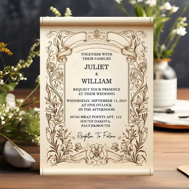 Invitación Blend Papyrus Vintage Retro Vellum Overlay Boda (Subido por el creador)