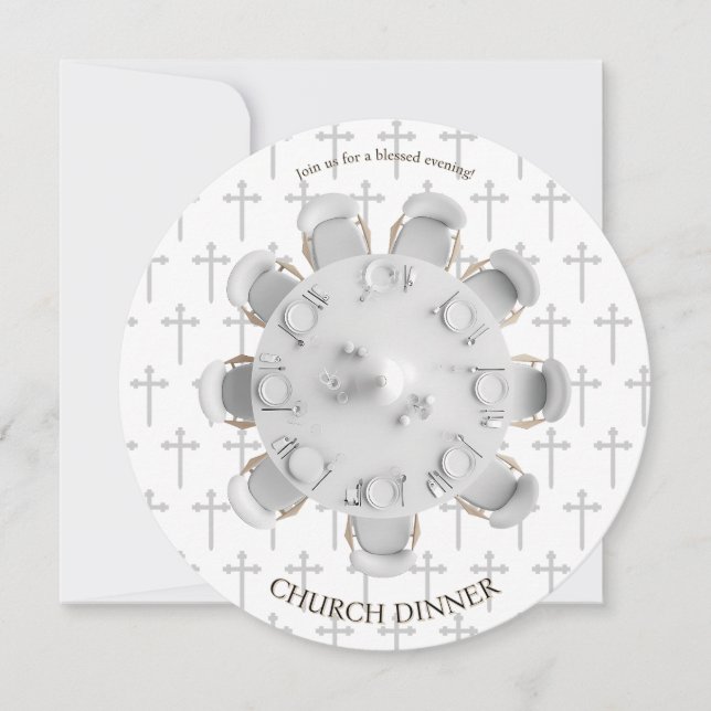 Invitación Blessed Evening Christian Dinner Invitation (Anverso)