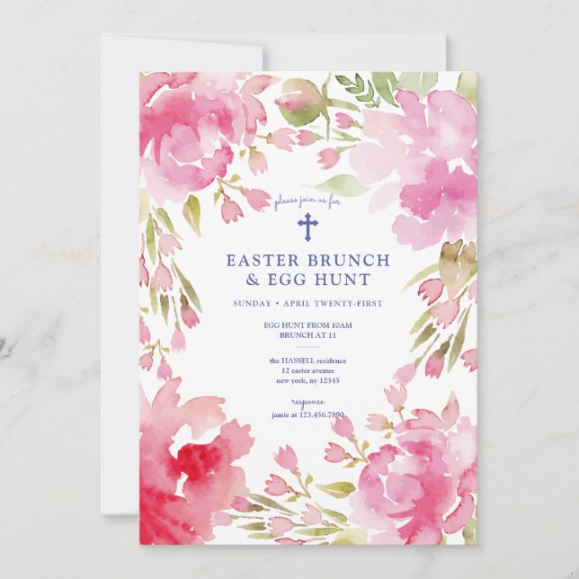 Invitación Blessed Foliage Easter Brunch (Anverso)
