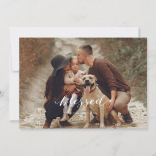 Invitación Blessed Holiday Card White