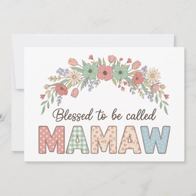 Invitación Blessed to be called Mamaw (Anverso)
