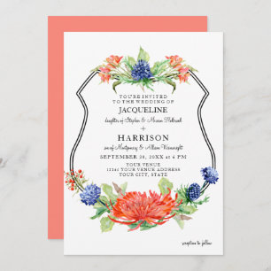 Invitación Blindaje Floral acuarela verano Mamá de coral