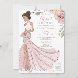 Invitación Blingy Brunette Bride Bridal Shower