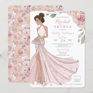 Invitación Blingy Brunette Bride Bridal Shower