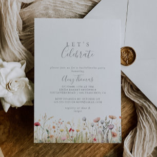 Invitación Blissful Boho Wildflower Celebremos al Fiesta