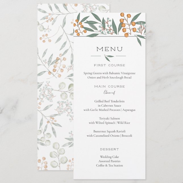 Invitación Blissful Bounty Botanty Boda Carta (Anverso / Reverso)