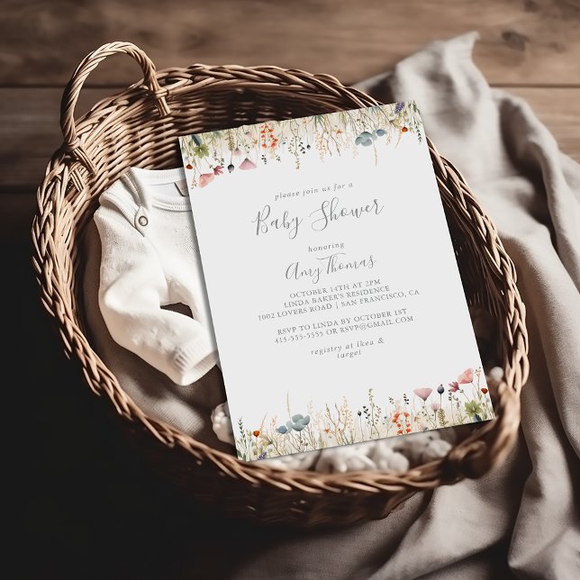 Invitación Blissful Colorful Boho Wildflower Baby Shower (Subido por el creador)