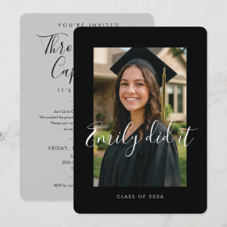 Invitación BLK & GRAY 2026 | Graduation Invite with Photo
