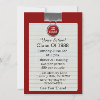 Invitación Bloc de notas Metalizado Red Class Reunión