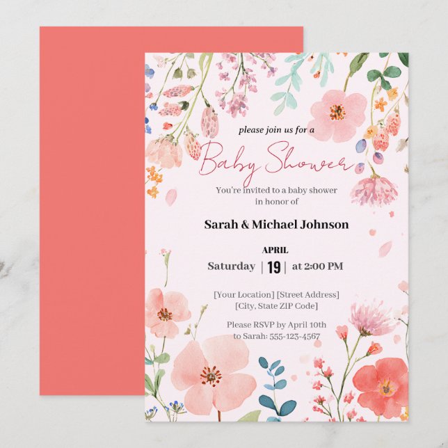 Invitación Blogging Path Baby Shower (Anverso / Reverso)
