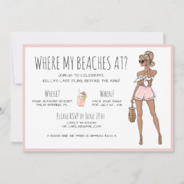 Invitación Blona novia Bachelorette Beach Fiesta fin de seman