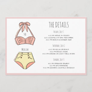 Invitación Blona novia Bachelorette Beach Fiesta fin de seman