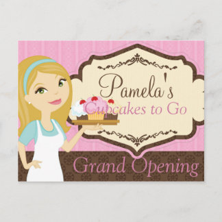 Invitación Blonde Baker Cupcake D12 Gran Postal de apertura 1