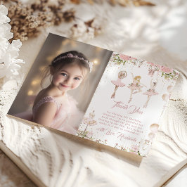 Invitación Blonde ballerina mágica foto de cumpleaños Gracias
