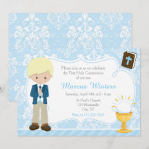 Blonde Boy First Communition Damask