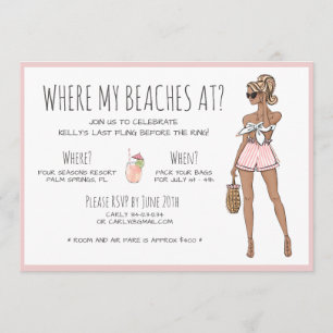 Invitación Blonde Bride Bachelorette Beach Fiesta Weekend