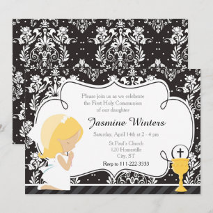 Invitación Blonde Chica Primera munición de la comunidad Dama
