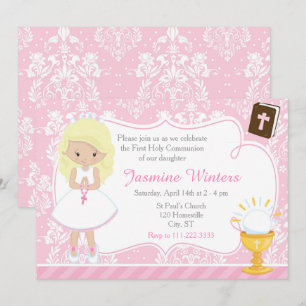 Invitación Blonde Chica Primera munición de la comunidad Dama