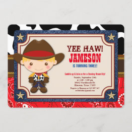 Invitación Blonde Cowboy West Old West Birday