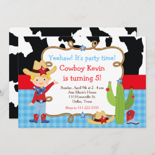 Invitación Blonde Cowboy Western Birday Party