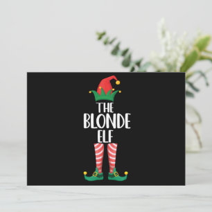 Invitación Blonde Elf Navidades familiares coincidentes Elf F