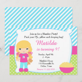 Invitación Blonde Sleepover Fiesta del sueño Cumpleaños