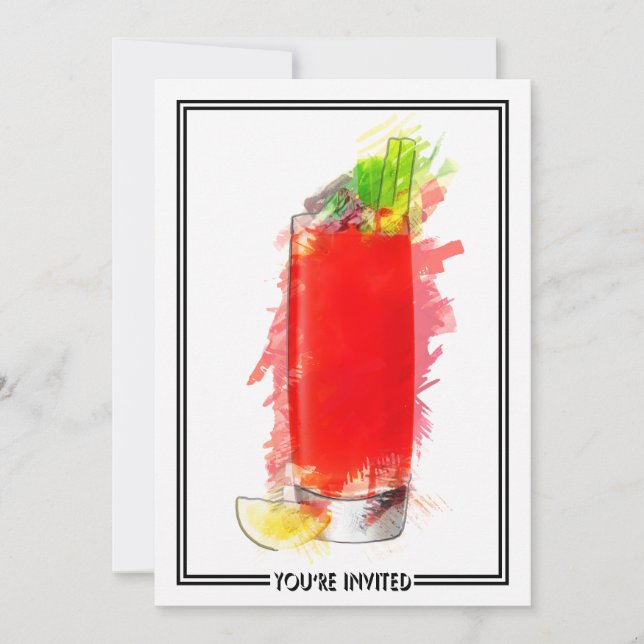Invitación Bloody Mary Cocktail Marker Sketch (Anverso)