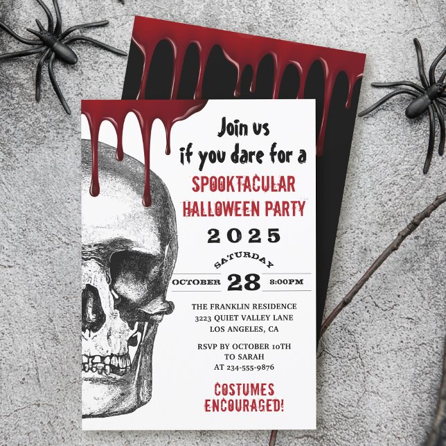 Invitación Bloody Skull Adulto Halloween Scary Costume Fiesta (Subido por el creador)