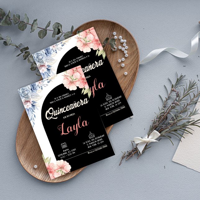 Invitación ¡Bloom a Quinceañera! Boho Floral Mis Quince (Bloom into Quinceañera! Boho Floral Mis Quince Invitation)