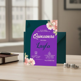 Invitación ¡Bloom a Quinceañera! Boho Floral Mis Quince