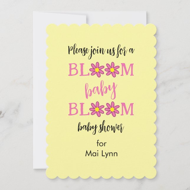 Invitación Bloom Baby Bloom Baby Shower (Anverso)