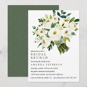 Invitación Bloom blanco   Novia Bouquet Boda Bridal Brunch