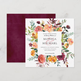 Invitación Bloom de país | Boda de marco botánico de otoño