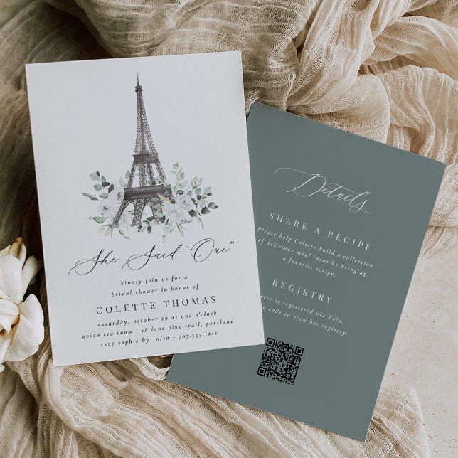 Invitación Bloom de París | Ducha de novia del código QR de l (Subido por el creador)