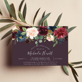 Invitación Bloom radiante | Ducha acuarela floral para novias