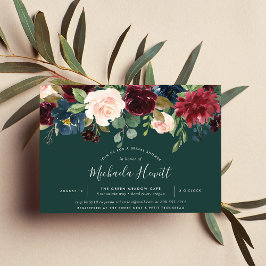 Invitación Bloom radiante | Ducha acuarela floral para novias