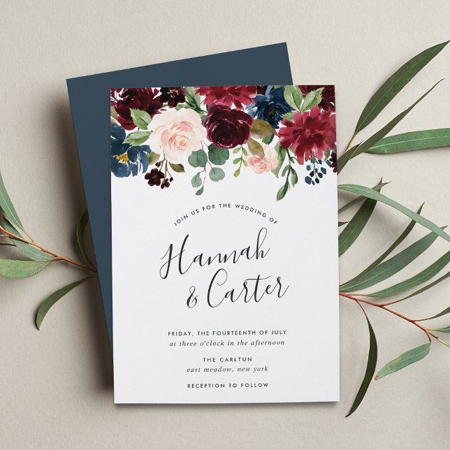 Invitación Bloom radiante | Jewel Tone Floral Boda (Subido por el creador)