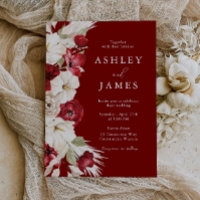 Bloom romántico: Boda moderno floral blanca y roja