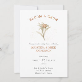 Invitación Bloom todo en uno y Baby Shower Grow Edelweiss