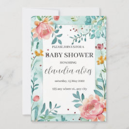 Invitación Bloomin' Baby Shower: Celebración por el nombre de