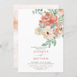 Invitación Blooming Apricot Floral Bouquet |