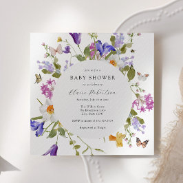 Invitación Blooming Butterflies Spring Floral Baby Shower